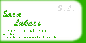 sara lukats business card